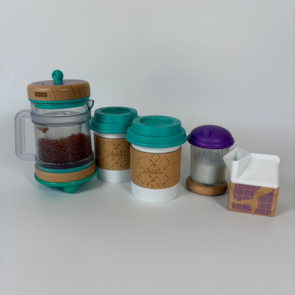 Retired Fisher Price Wooden Early Bird Barista‎ Coffee Set 2015 COMPLETE